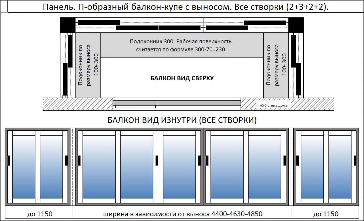 Схемы сложных балконов с выносом. Ценовой расчет сложного выноса. - Общие  профессиональные вопросы - forum-okna.ru